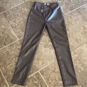 12th Tribe Brown Leather Pants